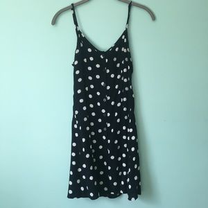 Black Mini Dress with Daisy Pattern